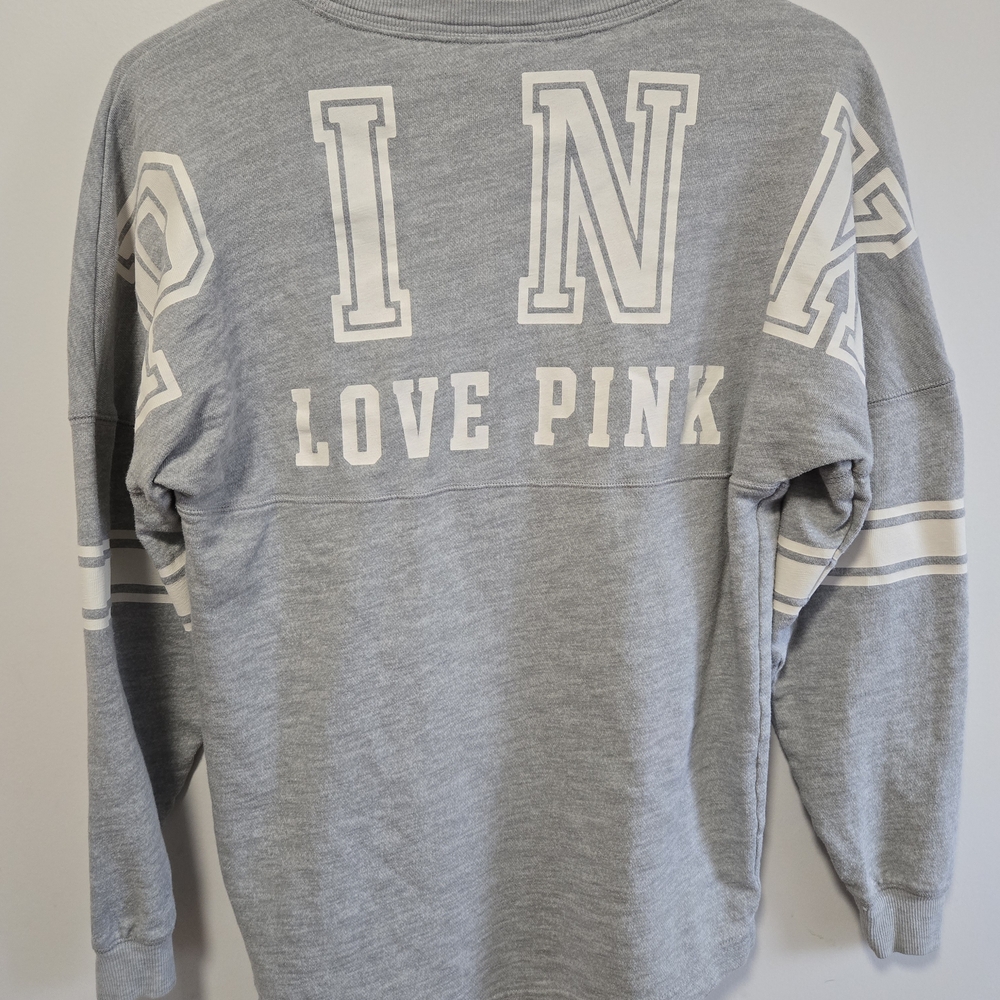 PINK Victoria's Secret Heather Gray Long Sleeve Tunic Tee Size XS - Picture 5 of 6